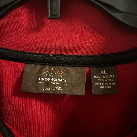 Greg Norman Mens XL Red 1/4 Zip Pullover Play Dry Tasso Elba Golf Long Sleeve - Picture 3 of 5